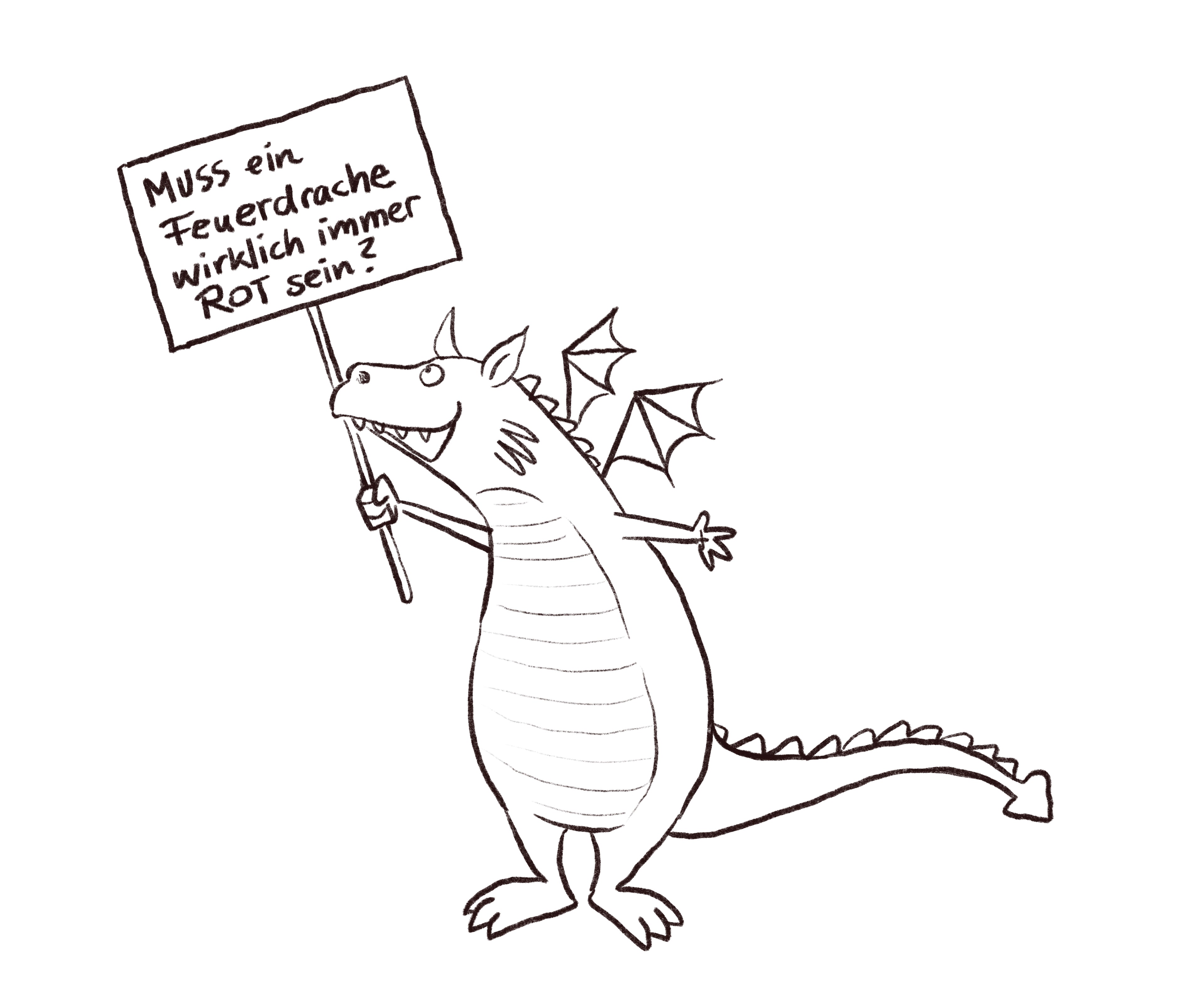 Malvorlage Feuerdrache (zum Buch Paul Wüterich)